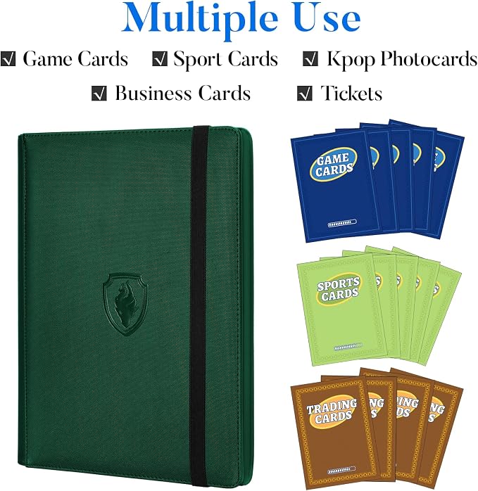 Premium 9 Pocket Card Binder for 540 Cards, Fabmaker PU Cover Trading Card - Image 3