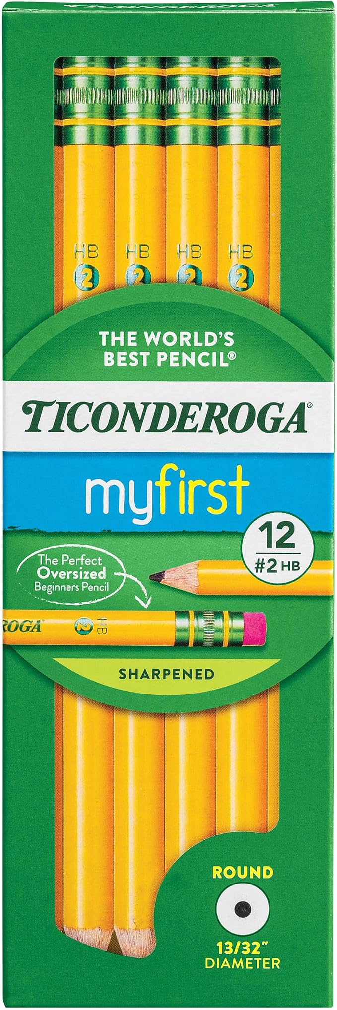 Ticonderoga My First Wood-Cased Pencils, Pre-Sharpened, 2 HB by Ticonderoga