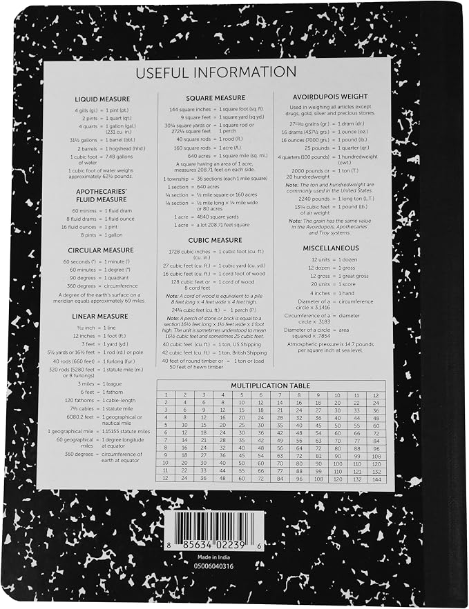 School Smart Hard Cover Composition Book, 9-3/4 x 7-1/2 Inches, 100 sheets - Image 5