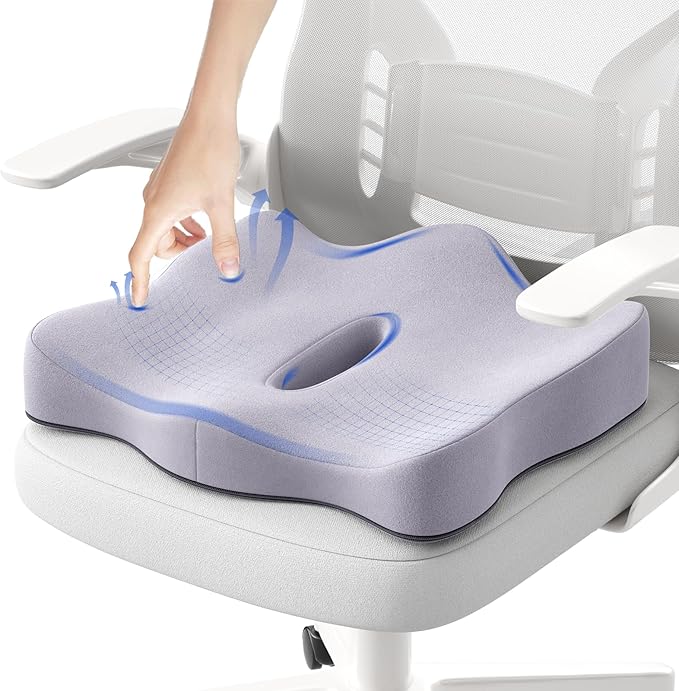 Seat Cushions for Office Chairs - Pressure Relief Seat Cushion - Car Seat Cushions for Pressure Relief, Tailbone Pain, Sciatica & Back Pain Relief for Office Chairs (Purple)-DeskLoop Office