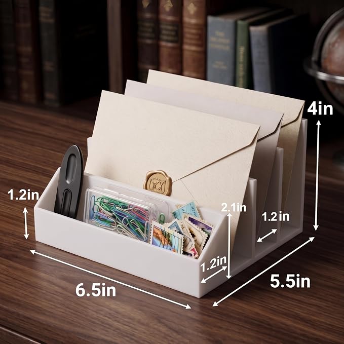 2 Pack 3-Slot Mail Organizer for Desk - Image 4
