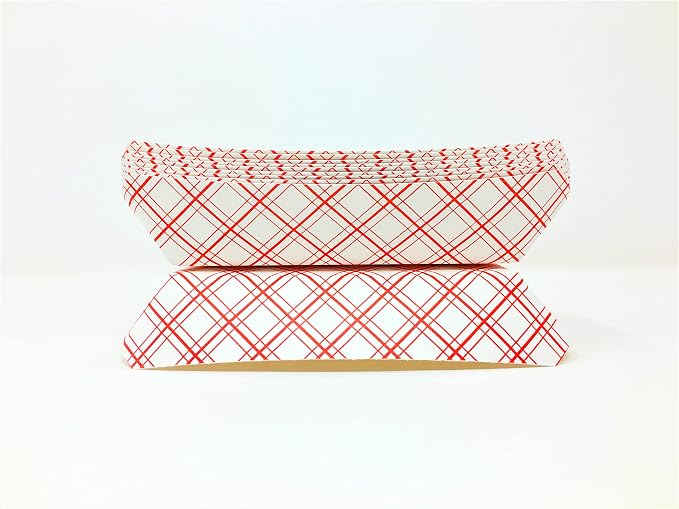 Mr Miracle 7 Inch Paper Hot Dog Tray in Red White Pattern. Pack of 25. - Image 6