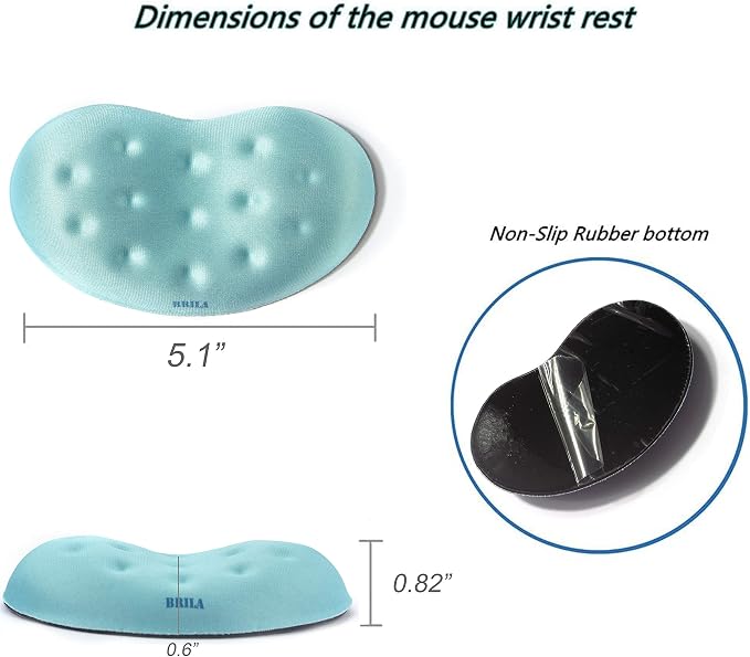 BRILA Ergonomic Memory Foam Mouse Wrist Rest Support Pad Cushion - Image 3