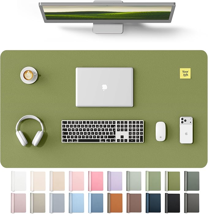 YSAGi Leather Desk Protector, Office Mat, Large Mouse Mat, Non-Slip PU Leather by YSAGi