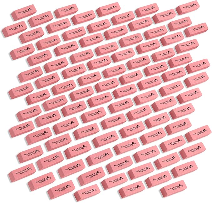 Blue Summit Supplies 600 Pack Pink Erasers Bulk, and Classroom by BlueSummitSupplies