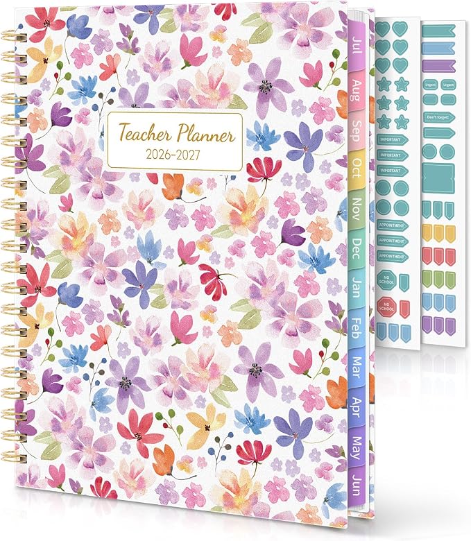 SKYDUE Teacher Planner 2026-2027 Academic Year, 8.5" x 11" Teacher Lesson by SKYDUE