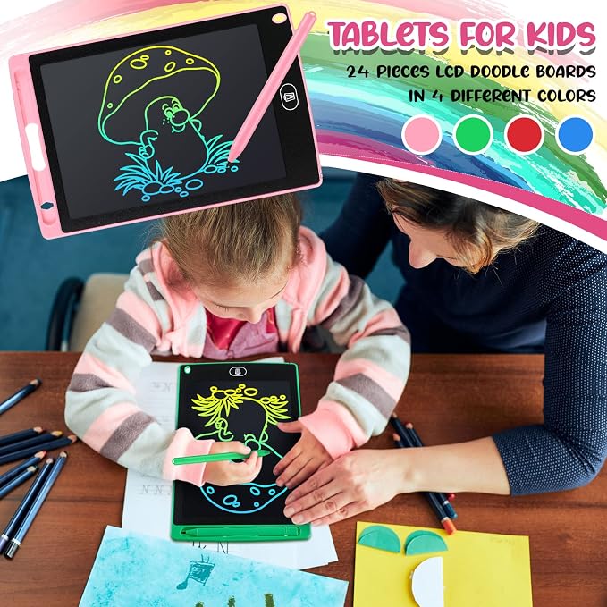 Zhehao 24 Pieces LCD Writing Tablet Doodle Board 8.5 Inch Colorful Reusable - Image 5