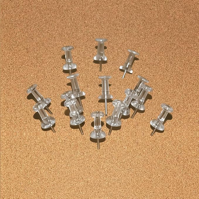 JIKIOU Push Pins Tacks 800 Count in Reusable Box, Standard Clear Thumb Tacks - Image 3
