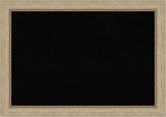 Amanti Art Black Cork Board for Wall, 29x41 Vision Board with Champagne Frame, Large Corkboard Office Decor for Home Organization, Casual Corkboard Pinboard to display items for home organization-DeskLoop Office