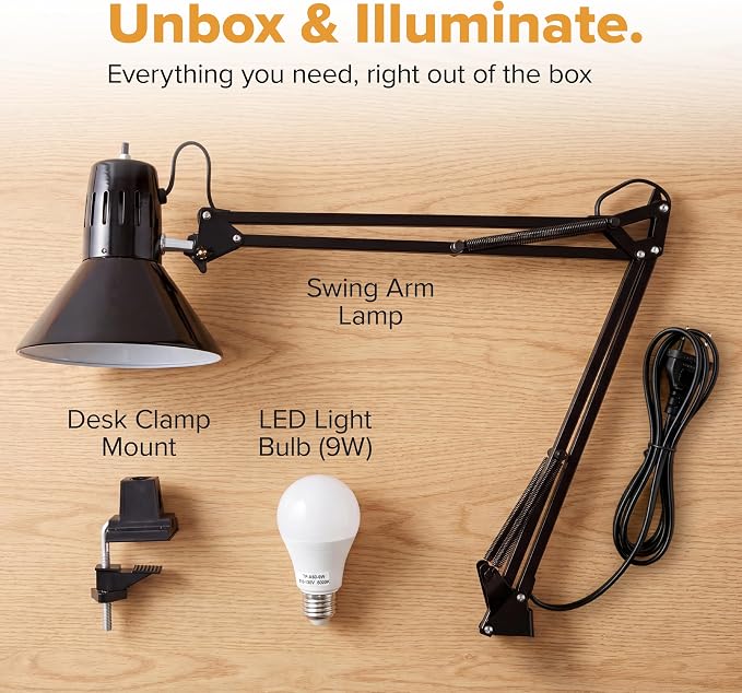 Bostitch Office VLF100 LED Swing Arm Desk Lamp - Image 7