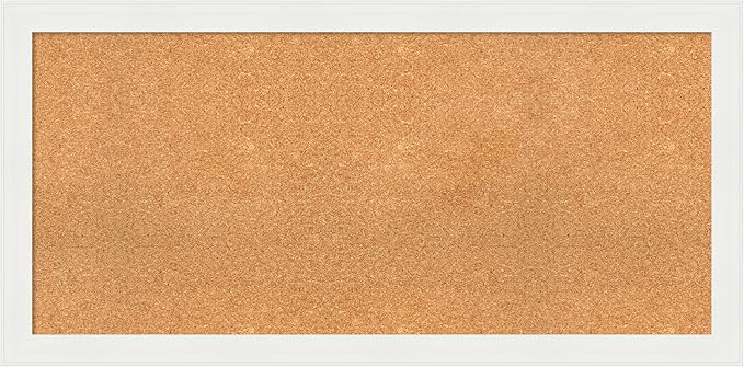 Amanti Art Natural Cork Board for Wall, 23x47 Vision Board with White Frame, Oversize Corkboard Office Decor for Home Organization, Casual Corkboard Pinboard to Display Items for Home Organization in-DeskLoop Office