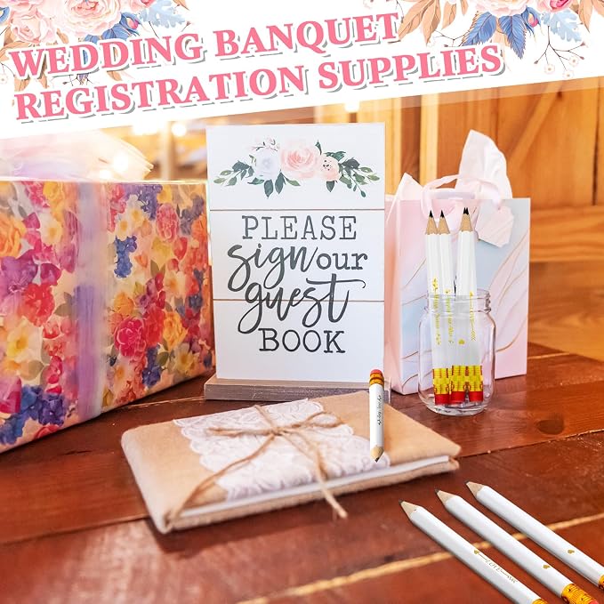 Crtiin 50 Pcs Bridal Shower Games Pencils Pre Sharpened Wedding Half Golf - Image 3