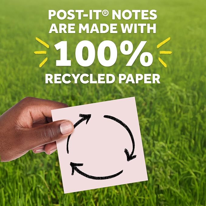 Post-it Greener Notes, 4 x 6 in, Sweet Sprinkles Collection, 5 Lined Pads | Made - Image 9