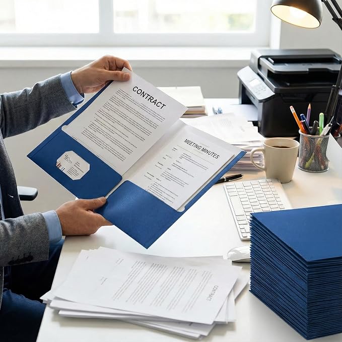 Zzrywuty File folders with Pockets, 50 Pack Paper Folders with Card Slot - Image 6