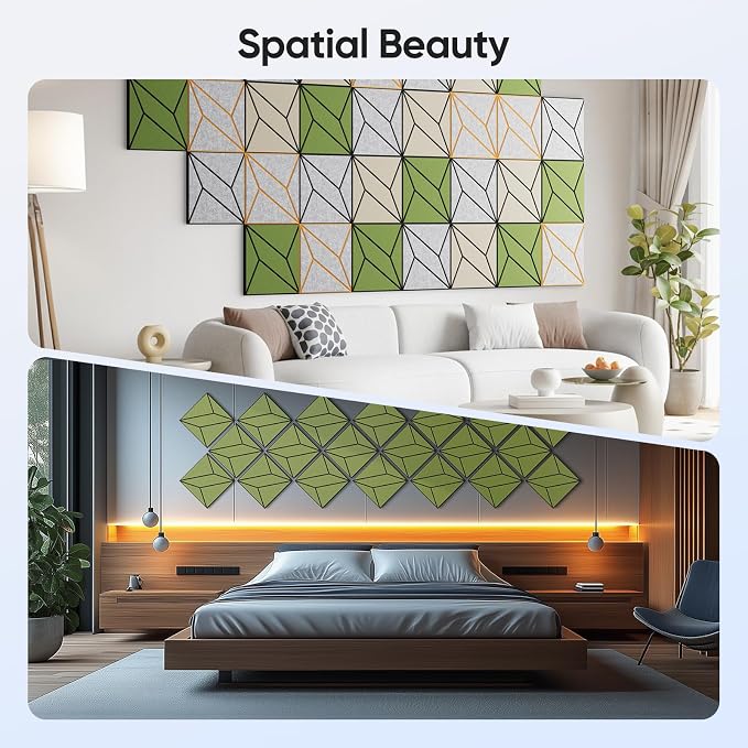 UNECHO 12 Pack 12" X 12" X 0.47" Acoustic Panels - Image 5