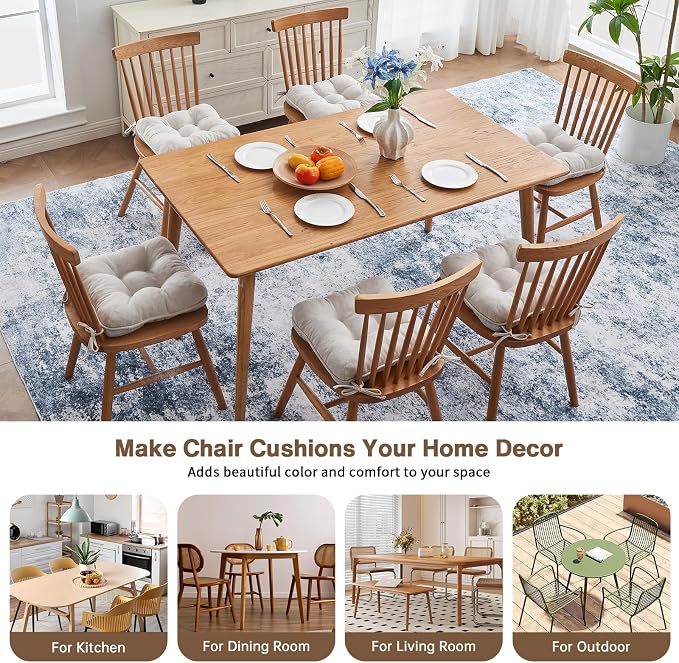BETU Chair Cushions for Dining Chairs Set of 6, 3.5" Thick Kitchen Table Chair - Image 8