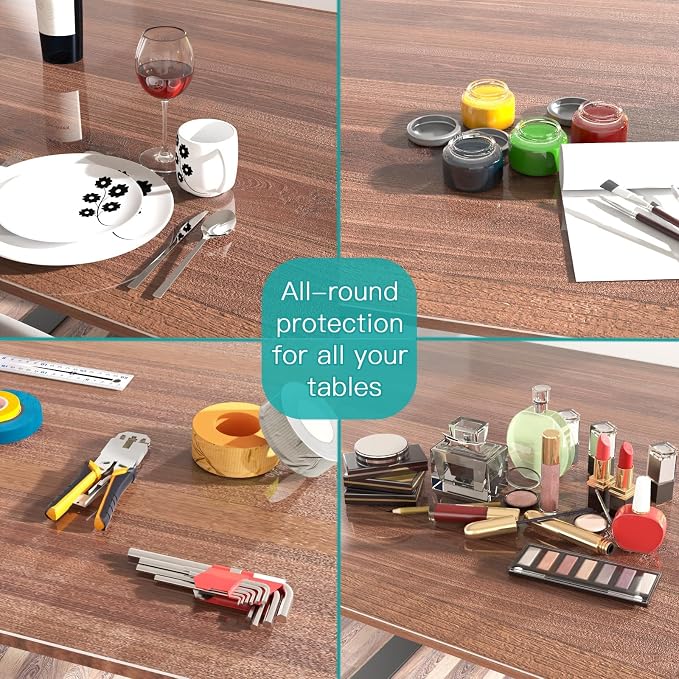 NATRKE Clear Table Protector 47.2"x23.6" Inch, 1.5mm Thick, Waterproof PVC - Image 5