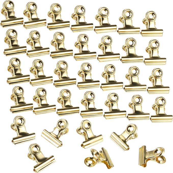 Boao 100 Pcs Mini Gold Metal Clips Small Gold Binder Clips Bulk by Boao