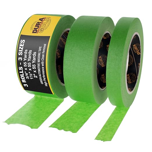 Dura-Gold Green Automotive Masking Tape 3/4, 2 Inch, 1 Roll Each by Dura-Gold