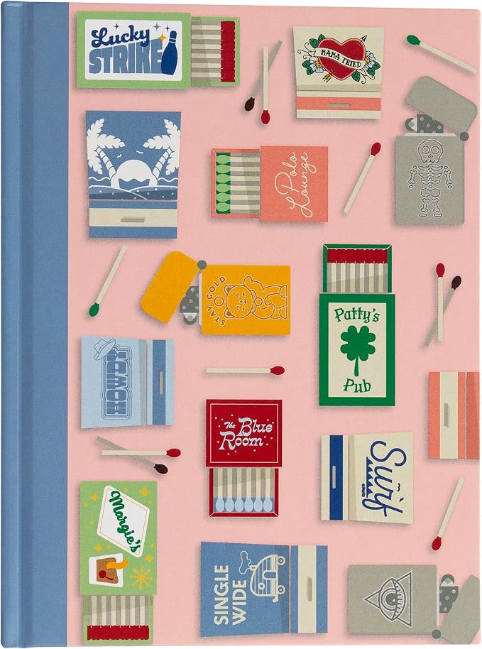 Pearhead Blue Matchbook Hardcover Journal, 6x8 College-Ruled Lined Notebook by Pearhead