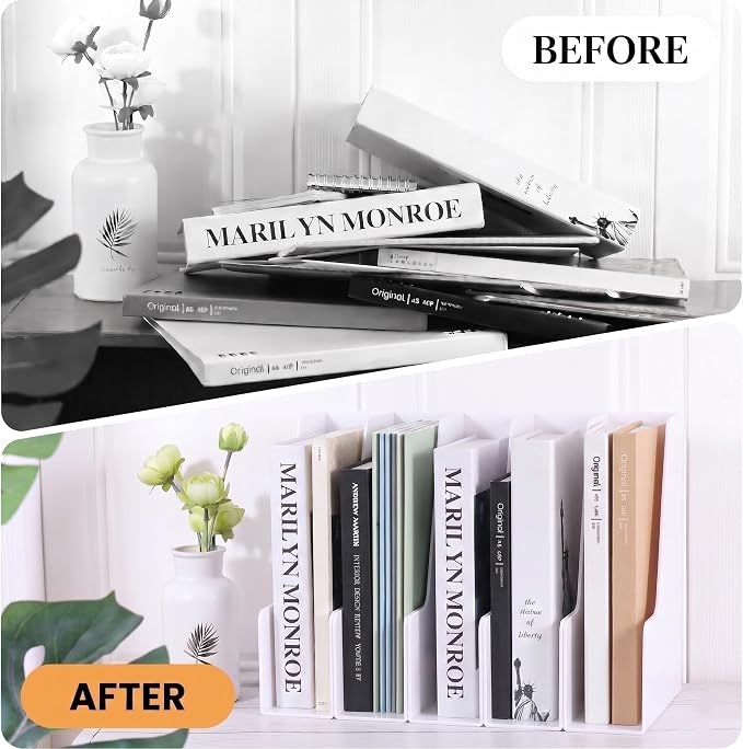 LALOBLUE Vertical Magazine File Holder, 4 Pack Folder Organizer | Plastic - Image 4