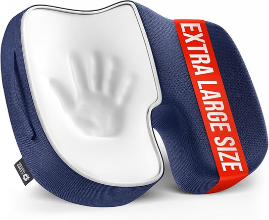 5 STARS UNITED Seat Cushion for Tailbone Pain Relief – Large Memory Foam Lifting Pillow for Coccyx, Hip, Sciatica & Post-Surgery Recovery – Wheelchair, Car, Desk, Gaming & Office Chairs, Blue-DeskLoop Office