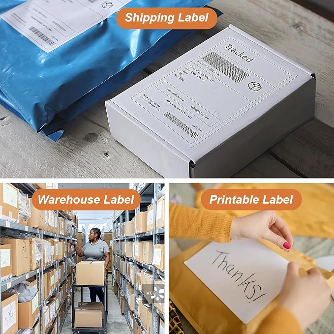 Half Sheet 8.5x5.5inch Shipping Mailing Label 100 Counts, 2 Labels Per Sheet - Image 4
