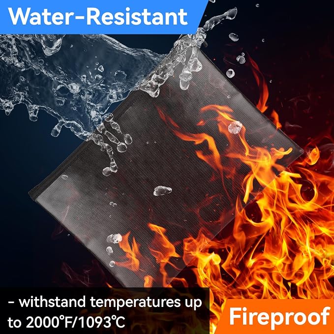 Fireproof Document Money Bag, Waterproof Zipper Pouch | Fire Proof - Image 5
