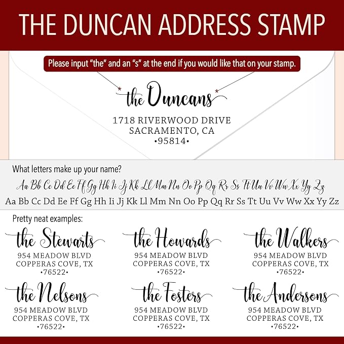 The Duncans Personalized Address Stamp | Envelope Return Address Stamps - Image 3