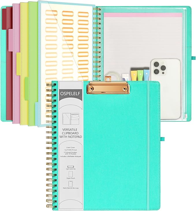 Ospelelf Foldable Spiral Clipboard Folio by OspelelfOfficeSupplies