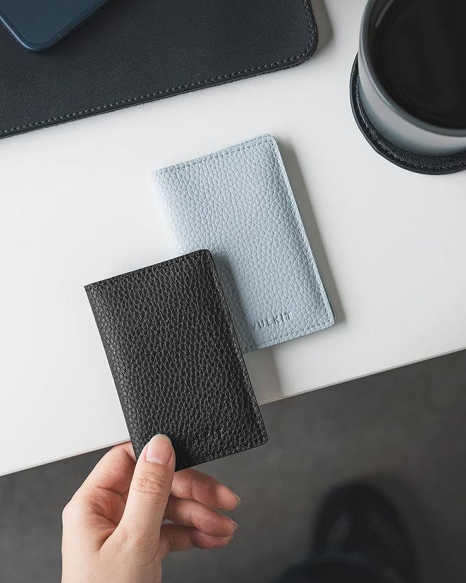 VULKIT Leather Business Card Holder 2 Sided Slim Business Name Card Organizer - Image 6
