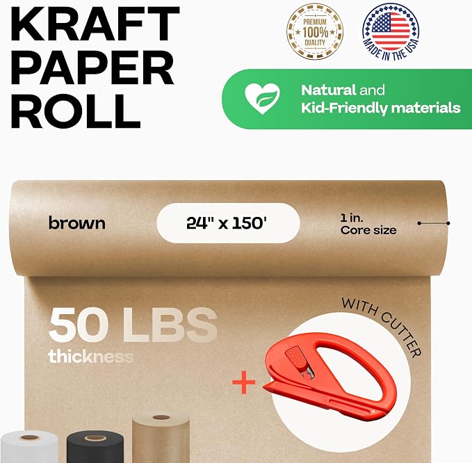 Brown Kraft Paper Roll 24" x 1800" - Image 2
