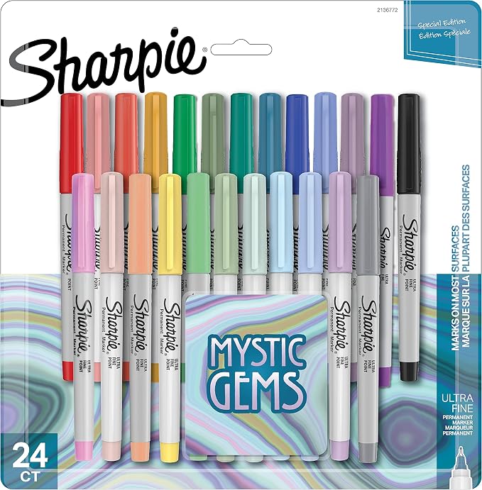 SHARPIE Permanent Markers Ultra-Fine Point Featuring Mystic Gem Color Markers - Image 2