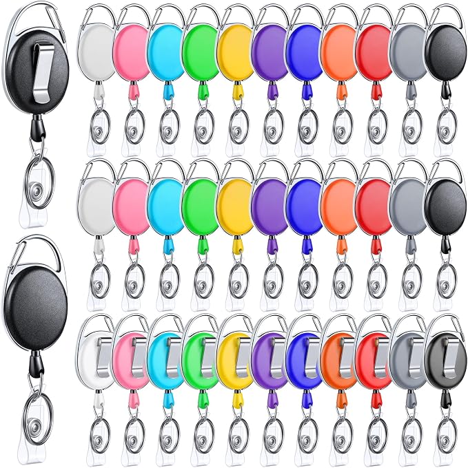 Honoson 110 Pcs Heavy Duty Retractable Badge Reels Batch ID Badge Holder by Honoson