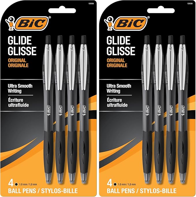 BIC Black Ballpoint Pens, Medium Point 1.0mm | Retractable | Ultra Smooth by BIC