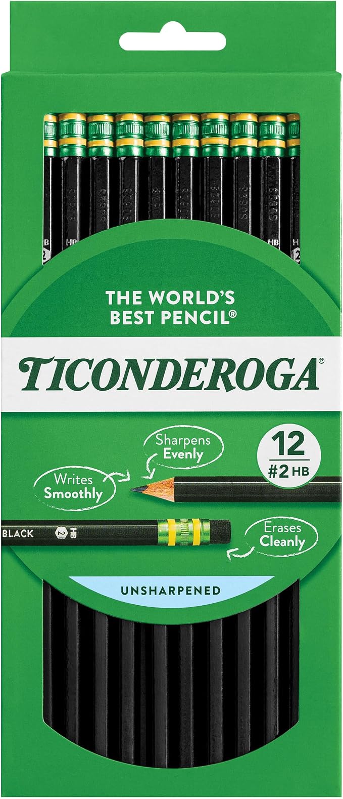 Ticonderoga Pencils, Wood-Cased Graphite, #2 HB Soft by Ticonderoga