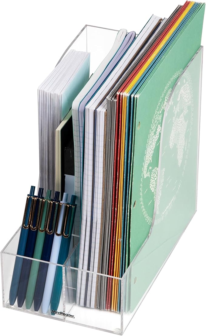 Mind Reader Vertical File Storage, Desktop Organizer, Magazine Holder - Image 4