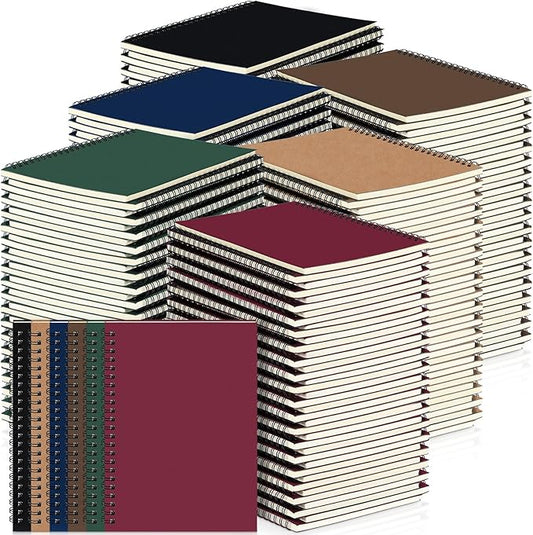Spiral Notebook Bulk A5 College Ruled Journals Notebooks Lined 8.3 x 5.5 Inch Note Books Writing Thick Paper Notebook for Christmas Office Business School Gifts Supplies(Classic Colors, 72 Pcs)-DeskLoop Office