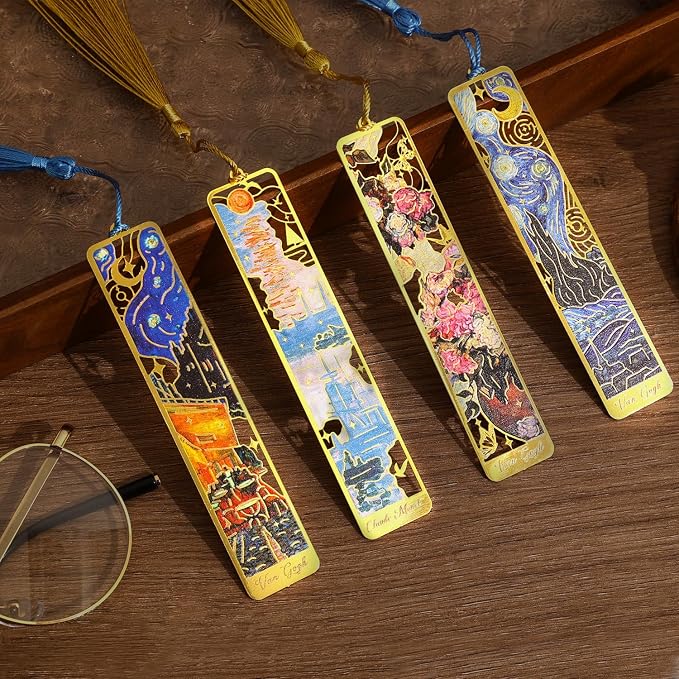 4 Pieces Bookmarks with Tassel by emmoolife
