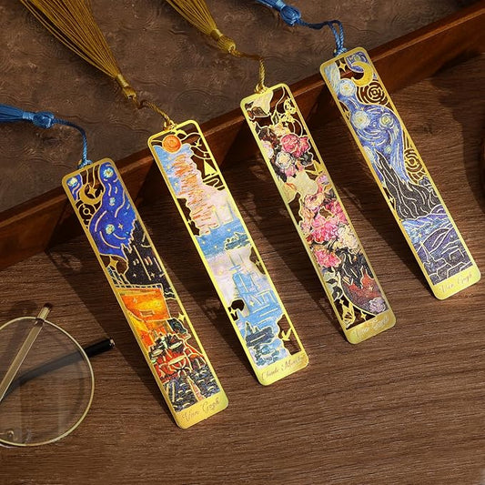 4 Pieces Bookmarks with Tassel by emmoolife