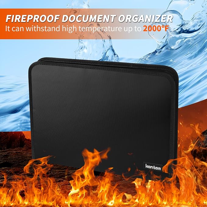 Hontom Accordion File Organizer, 13 Pockets Fireproof Expanding File Folder - Image 2
