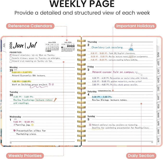 Planner 2026-2027, Academic Monthly and Weekly Calendar Planner - Image 3