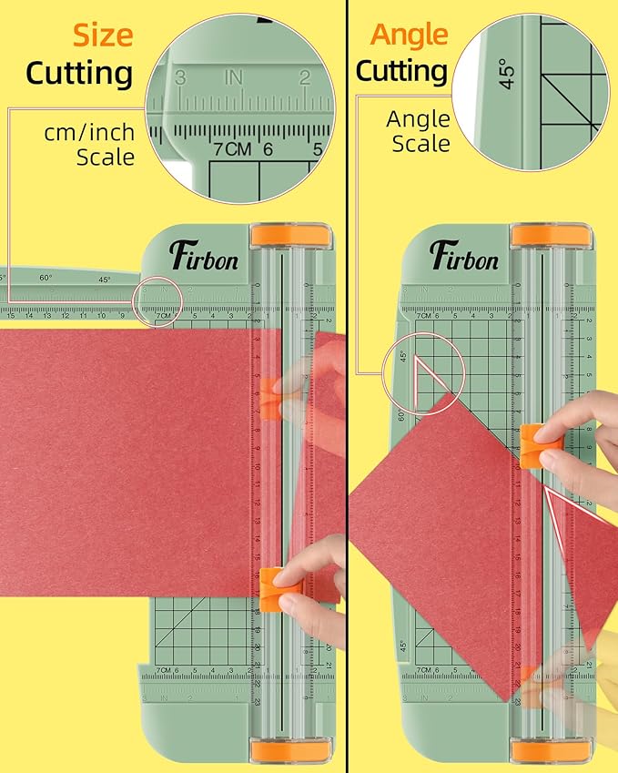 Firbon Morandi A5 Paper Cutter, Straight Small Paper Trimmer with Side Ruler for Scrapbooking Craft, Paper, Coupon, Label, Cardstock-DeskLoop Office