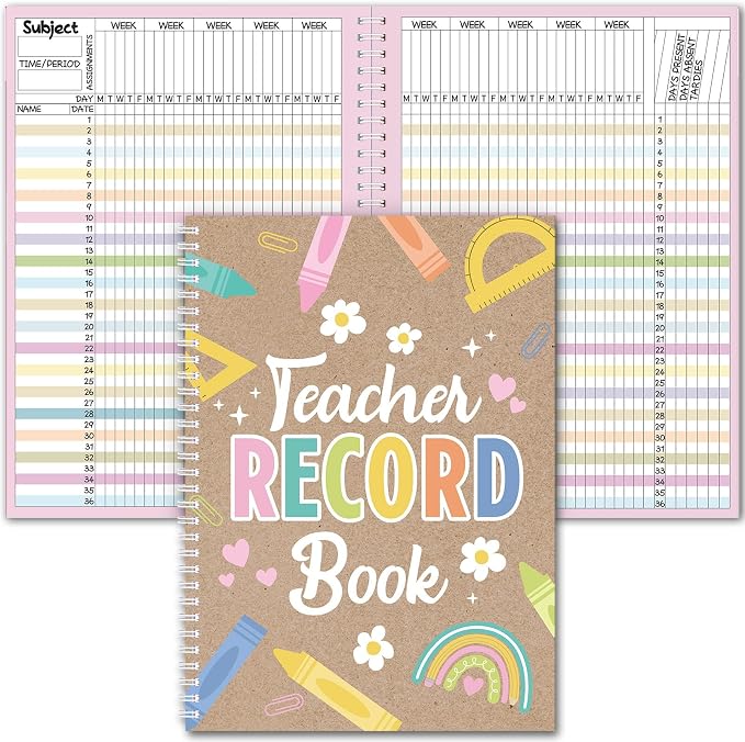 Fuyoooo Teacher Record Book Teacher Grade Books 2026-2027 Spiral Bound Record by Liraitoya