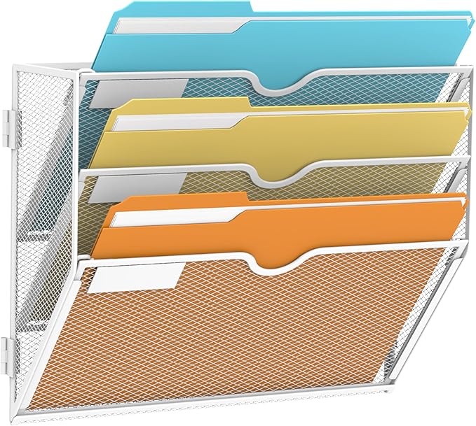 SUPEASY 3-Tier Wall File Organizer, Hanging Wall Mounted Mail Organizer by SUPEASY