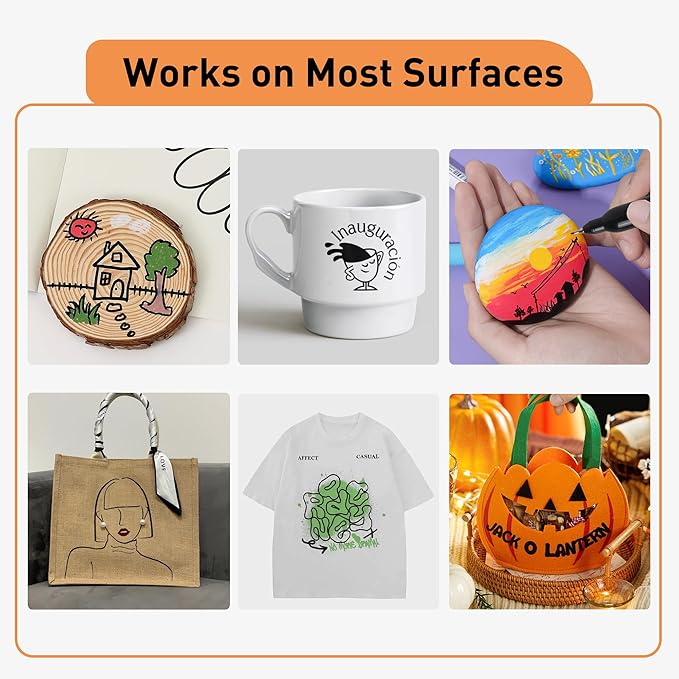 12 Black Permanent Markers with Bag - Waterproof Quick Drying Pens Set 8 Fine Tip, 2 Ultra Fine, 2 Chisel Tip Office Home School Supplies for Adults Writing Doodling Marking-DeskLoop Office