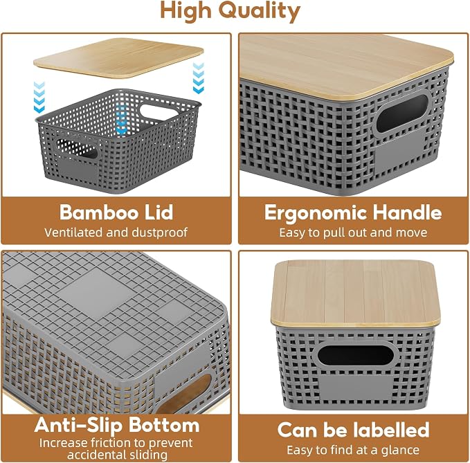 8 Pcs Plastic Storage Bins - Image 3