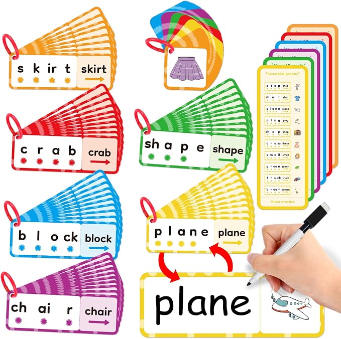 Kasfalci Blends & Digraphs Cards, Phonics Games, Speech Therapy Toys by Kasfalci