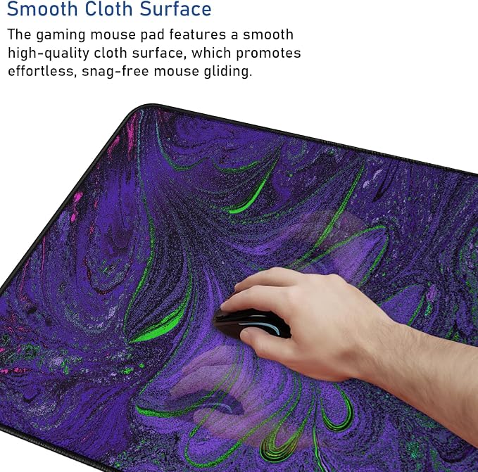 Large Mouse Pad with Stitched Edges, Durable Non-Slip Natural Rubber Base - Image 5