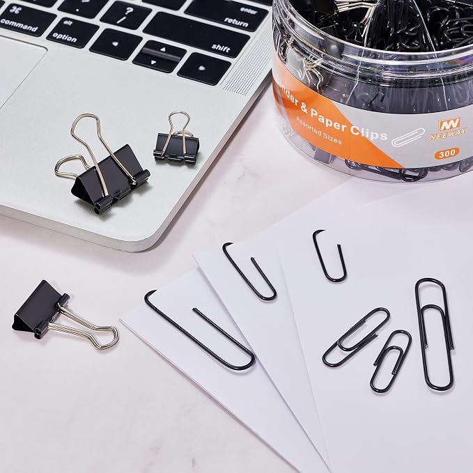 NEEWAY 300pcs Paper and Binder Clips Assorted Sizes - Image 5